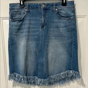 Cato Denim Frayed Hem Skirt 🤠